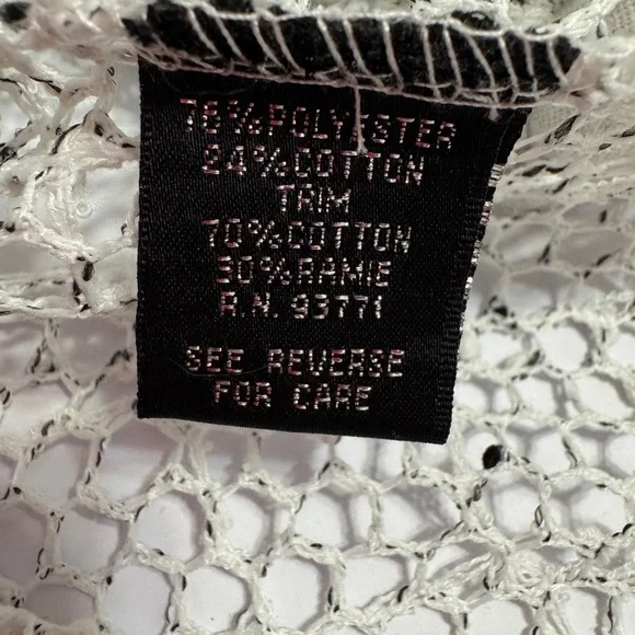 Mirror Image Sheer Crochet Knit Cardigan XL Boho Beach Cover Up - Picture 6 of 7